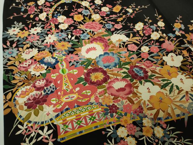 平和屋本店●極上　本加賀友禅作家　木村雨山　黒留袖　花篭　逸品　DZAB9773kh6