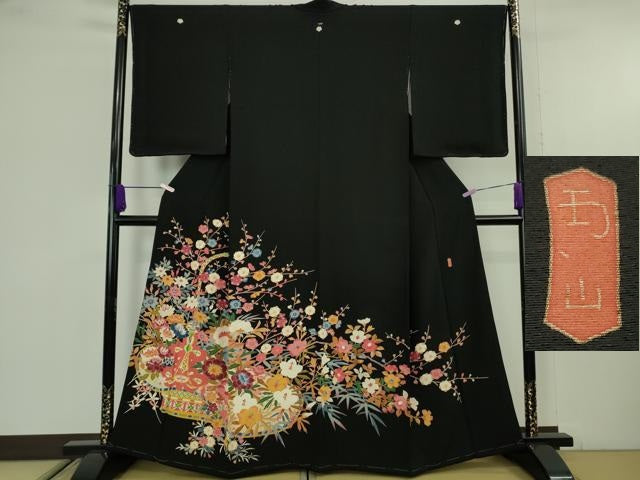 平和屋本店●極上　本加賀友禅作家　木村雨山　黒留袖　花篭　逸品　DZAB9773kh6