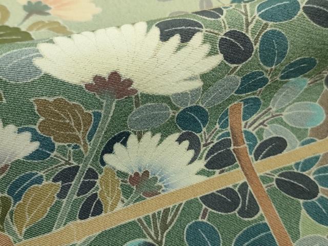 平和屋本店●極上　十日町　加賀草木友禅の第一人者　田村哲彦　訪問着　四季花文　暈し染め　逸品　DZAB9775kh6