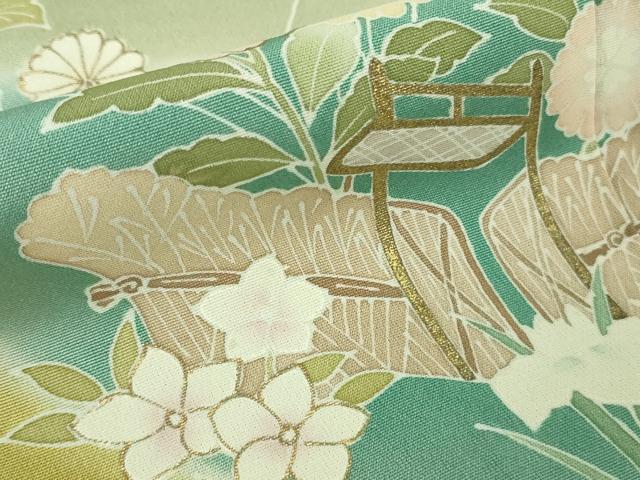 平和屋本店●極上　訪問着　駒刺繍　吉祥花風景　暈し染め　金彩　逸品　DZAB9777kh6