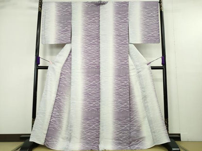 平和屋着物●極上　小紋　地紋起こし　霞文　間道　暈し染め　逸品　未使用　DZAB9784kh6