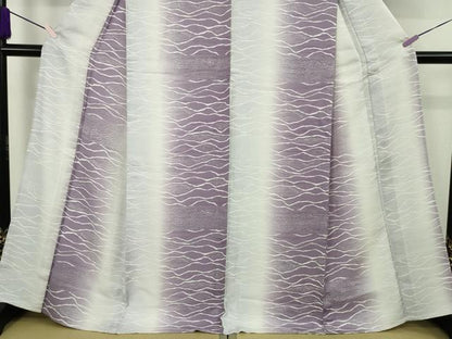 平和屋着物●極上　小紋　地紋起こし　霞文　間道　暈し染め　逸品　未使用　DZAB9784kh6