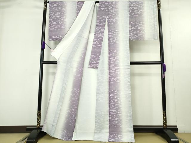 平和屋着物●極上　小紋　地紋起こし　霞文　間道　暈し染め　逸品　未使用　DZAB9784kh6
