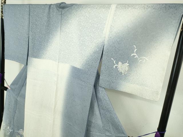平和屋本店＊極上　夏物　訪問着　総刺繍　紋紗　洋花文　暈し染め　金銀糸　ロング丈　逸品　DZAB9788kh6