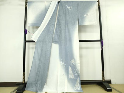 平和屋本店＊極上　夏物　訪問着　総刺繍　紋紗　洋花文　暈し染め　金銀糸　ロング丈　逸品　DZAB9788kh6
