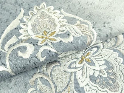 平和屋本店＊極上　夏物　訪問着　総刺繍　紋紗　洋花文　暈し染め　金銀糸　ロング丈　逸品　DZAB9788kh6