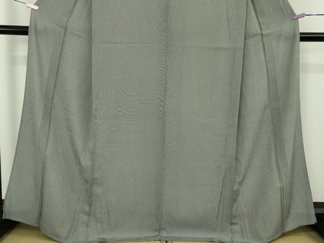 平和屋着物▽極上　江戸小紋　伝統工芸伊勢型写　単衣　五役　万筋　黒×絹鼠色　反端付き　逸品　未使用　DZAB9789kh6