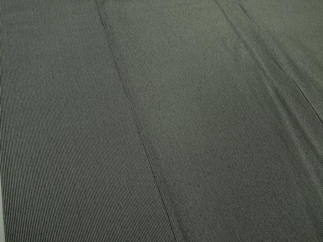 平和屋着物▽極上　江戸小紋　伝統工芸伊勢型写　単衣　五役　万筋　黒×絹鼠色　反端付き　逸品　未使用　DZAB9789kh6
