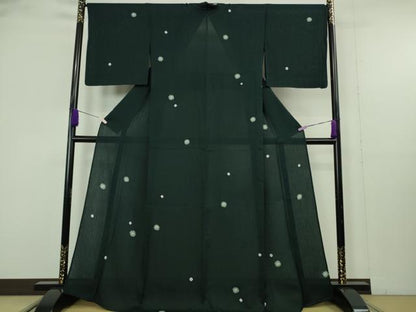 平和屋着物＊極上　夏物　小紋　紋紗　絞り　鹿の子　百入茶色地　逸品　未使用　DZAB9790kh6