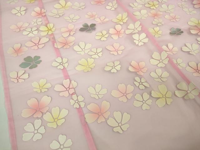 平和屋本店＊極上　夏物　お引きずり・お引き摺り・引き振袖　オーガンジー　舞花文　銀彩　逸品　DZAB9796kh6