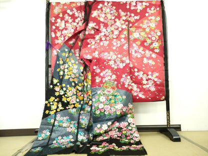 平和屋本店●極上 中国三大刺繍 相良刺繍 総刺繍 絽刺し 色打掛 和装 婚礼 結婚式 花嫁 吉祥花文 金糸 仮絵羽　逸品　未使用　DZAB9797kh6