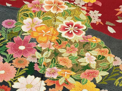 平和屋本店●極上 中国三大刺繍 相良刺繍 総刺繍 絽刺し 色打掛 和装 婚礼 結婚式 花嫁 吉祥花文 金糸 仮絵羽 逸品 未使用 DZAB9800kh6