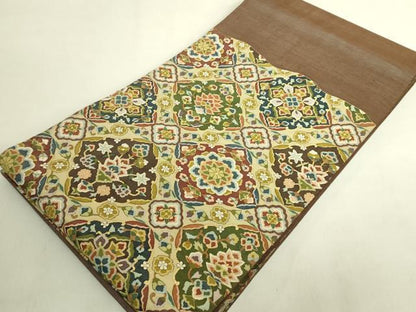 平和屋本店●極上　明綴れ　袋帯　格天井花文　金糸　逸品　DZAB9817kh6