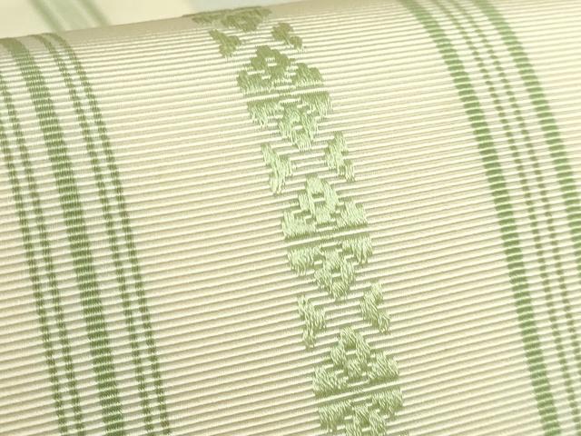平和屋本店●極上　人間国宝　小川規三郎　本場筑前博多献上織　八寸名古屋帯　草木染　献上　逸品　DZAB9823kh6