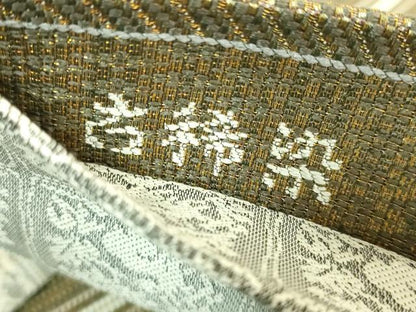 平和屋着物●極上　本場筑前博多織　両面　全通柄袋帯　黒田間道　古稀染　花兎　金糸　岡野織物　逸品　DZAB9832kh6