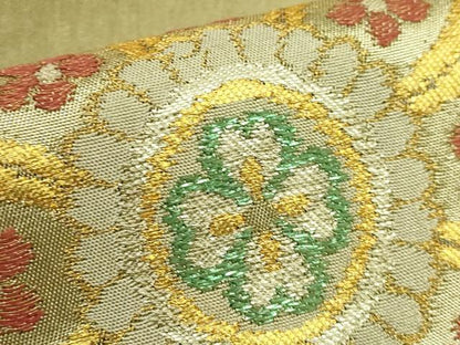 平和屋着物●極上　洛風林　工芸帯地　太鼓柄袋帯　蜀江花文　金銀糸　逸品　DZAB9837kh6