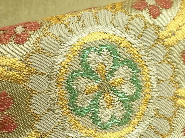 平和屋着物●極上　洛風林　工芸帯地　太鼓柄袋帯　蜀江花文　金銀糸　逸品　DZAB9837kh6