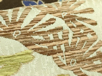平和屋着物●極上　西陣　白綾苑大庭　六通柄袋帯　唐織　吉祥文　金糸　逸品　DZAB9842kh6