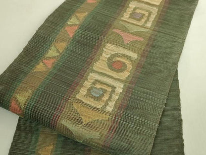平和屋着物＊極上　夏物　1854年創業　帯屋捨松　八寸名古屋帯　間道　逸品　未使用　DZAB9844kh6