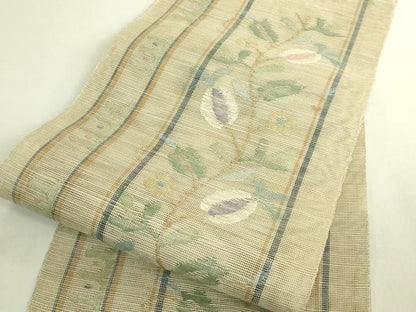 平和屋着物＊極上　夏物　1854年創業　帯屋捨松　八寸名古屋帯　花間道　逸品　DZAB9845kh6