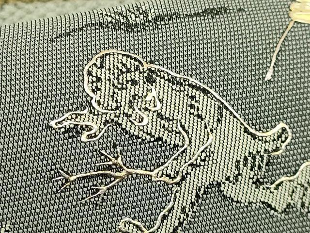 平和屋着物●極上　螺鈿作家　藤本隆士　全通柄袋帯　遊織紹巴　鳥獣戯画　金彩　逸品　DZAB9849kh6