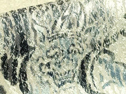 平和屋着物●極上　両面　太鼓柄袋帯　手描き　雷神　藍　金糸　逸品　DZAB9853kh6