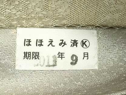 平和屋着物●極上　両面　太鼓柄袋帯　手描き　雷神　藍　金糸　逸品　DZAB9853kh6