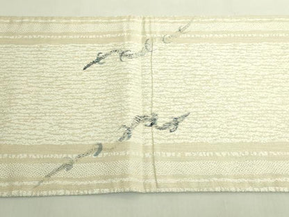 平和屋着物●極上　両面　太鼓柄袋帯　手描き　雷神　藍　金糸　逸品　DZAB9853kh6