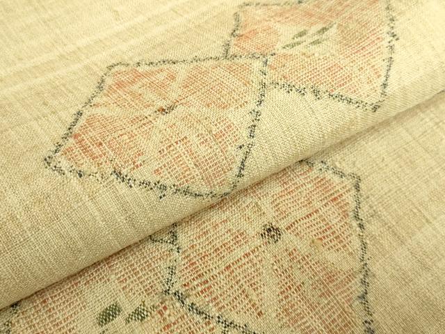平和屋着物●極上　銀座　志ま亀　九寸名古屋帯　紬地　菱　たとう紙付き　逸品　DZAB9872kh6