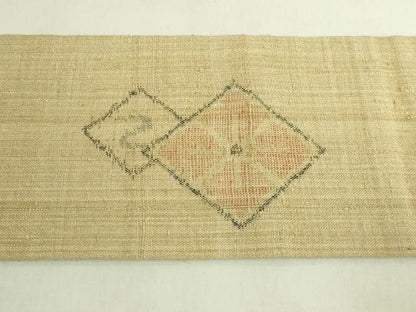 平和屋着物●極上　銀座　志ま亀　九寸名古屋帯　紬地　菱　たとう紙付き　逸品　DZAB9872kh6