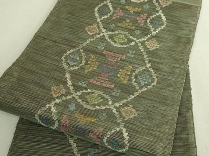 平和屋着物＊極上　夏物　1854年創業　帯屋捨松　八寸名古屋帯　間道　逸品　DZAB9889kh6
