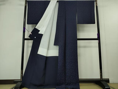 平和屋本店●極上 山口美術織物 皇室 伊勢神宮御用 藍造り国選定無形文化財 藍師・佐藤昭人 中西秀典 お召 認定証付き 逸品 DZAB9908kh6