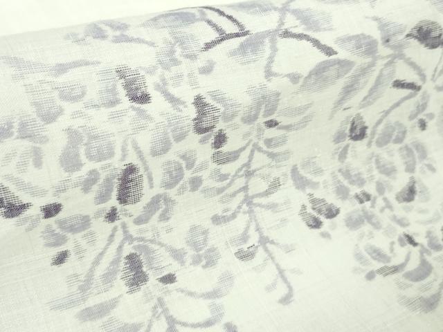 平和屋本店＊最高級　夏物　重要無形文化財　越後上布　鈴木苧紡庵　いざり機　藤花房　白地　証紙・タグ付き　逸品　未使用　DZAB9921kh6