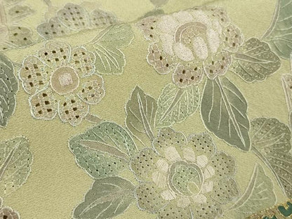 平和屋着物●極上　中国三大刺繍　スワトウ刺繍　汕頭刺繍　訪問着　草花文　蒸栗色地　金糸　ますいわ屋扱い　逸品　DZAB9934kh6