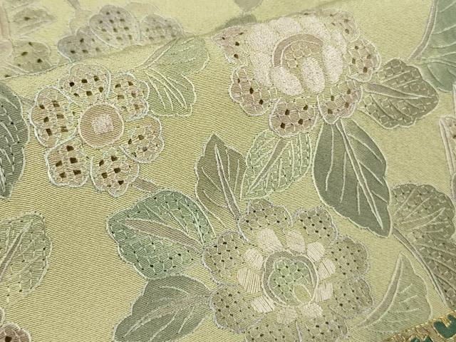 平和屋着物●極上　中国三大刺繍　スワトウ刺繍　汕頭刺繍　訪問着　草花文　蒸栗色地　金糸　ますいわ屋扱い　逸品　DZAB9934kh6