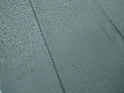 平和屋着物●極上　色無地　小石丸　菊地紋　藍鼠色　反端付き　逸品　未使用　DZAB9936kh6