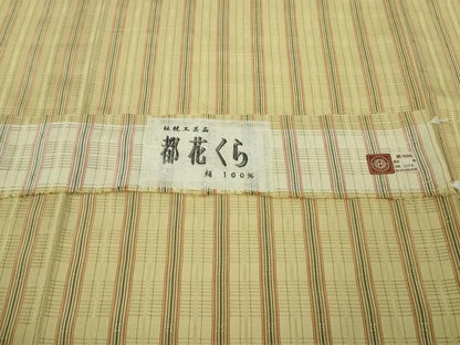 平和屋着物＊極上　夏物　伝統工芸品　都花くら　花織　紬　絽紗織　証紙付き　逸品　DZAB9940kh6