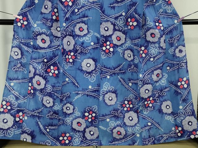 平和屋着物∴極上　夏物　浴衣　有松鳴海絞り　舞花文　綿　逸品　DZAB9958kh6