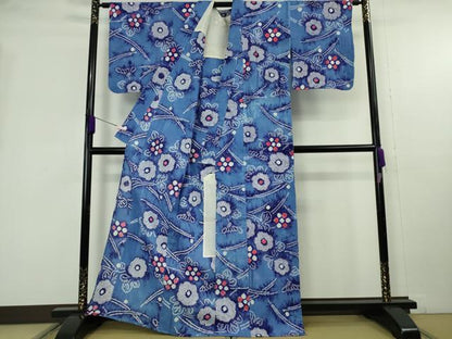 平和屋着物∴極上　夏物　浴衣　有松鳴海絞り　舞花文　綿　逸品　DZAB9958kh6