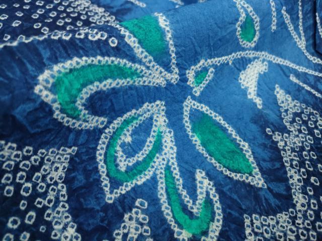 平和屋着物∴極上　夏物　浴衣　有松鳴海絞り　枝花文　綿　逸品　未使用　DZAB9959kh6