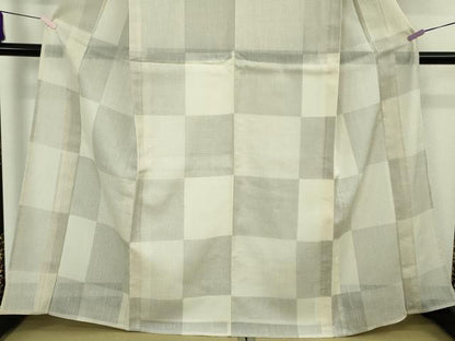 平和屋着物＊極上　夏物　結城紬　夏結城　100亀甲　市松文様　逸品　DZAB9974kh6