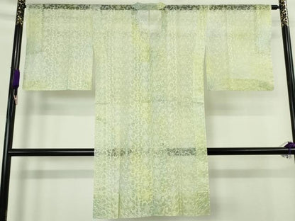 平和屋着物∞極上 道行コート オーガンジー スリーシーズン 塵除け ロング丈 刺繍 レース ゑり善扱い たとう紙付き 逸品 未使用DZAB9979kh6