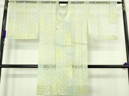 平和屋着物∞極上 道行コート オーガンジー スリーシーズン 塵除け ロング丈 刺繍 レース ゑり善扱い たとう紙付き 逸品 未使用DZAB9979kh6