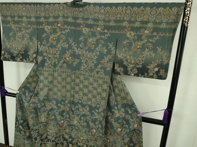 平和屋本店●極上　中国三大刺繍 スワトウ刺繍 汕頭刺繍 総刺繍 訪問着 更紗花文　暈し染め　金糸　さが美扱い　逸品　未使用　DZAB9983kh6