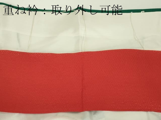 平和屋本店●極上　創業460年・千總　振袖・長襦袢(無双仕立て)セット　駒刺繍　鳳凰桐花文　鉄色地　金彩　逸品　DZAB9986kh6