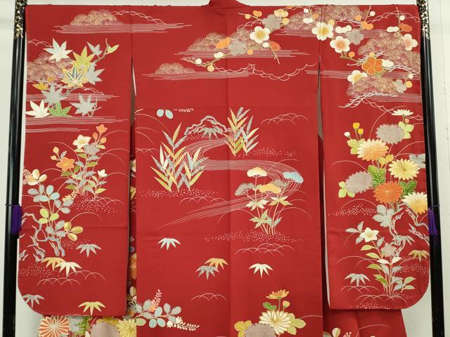 平和屋本店●極上　創業460年・千總　振袖　駒刺繍　吉祥花文　金彩　高島屋扱い　逸品　DZAB9987kh6