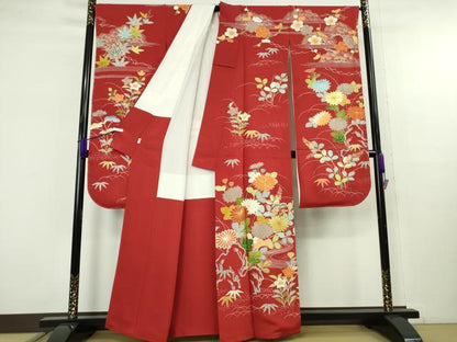 平和屋本店●極上　創業460年・千總　振袖　駒刺繍　吉祥花文　金彩　高島屋扱い　逸品　DZAB9987kh6