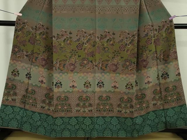 平和屋本店●極上　前田仁仙　仁仙更紗　訪問着　更紗花文　鬼しぼ縮緬　逸品　DZAB9999kh6