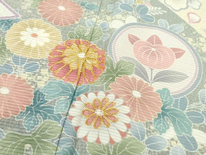 平和屋着物＊極上　夏物　訪問着　絽　駒刺繍　桃山　吉祥花文　暈し染め　逸品　DZAC0004kh6