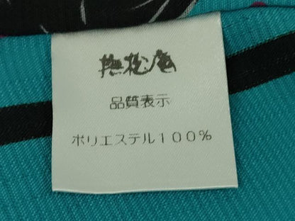 平和屋着物∴極上　撫松庵　セオアルファ　訪問着・浴衣兼用　片身替わり　薔薇　鳥　竹縞　逸品　未使用　DZAC0006kh6